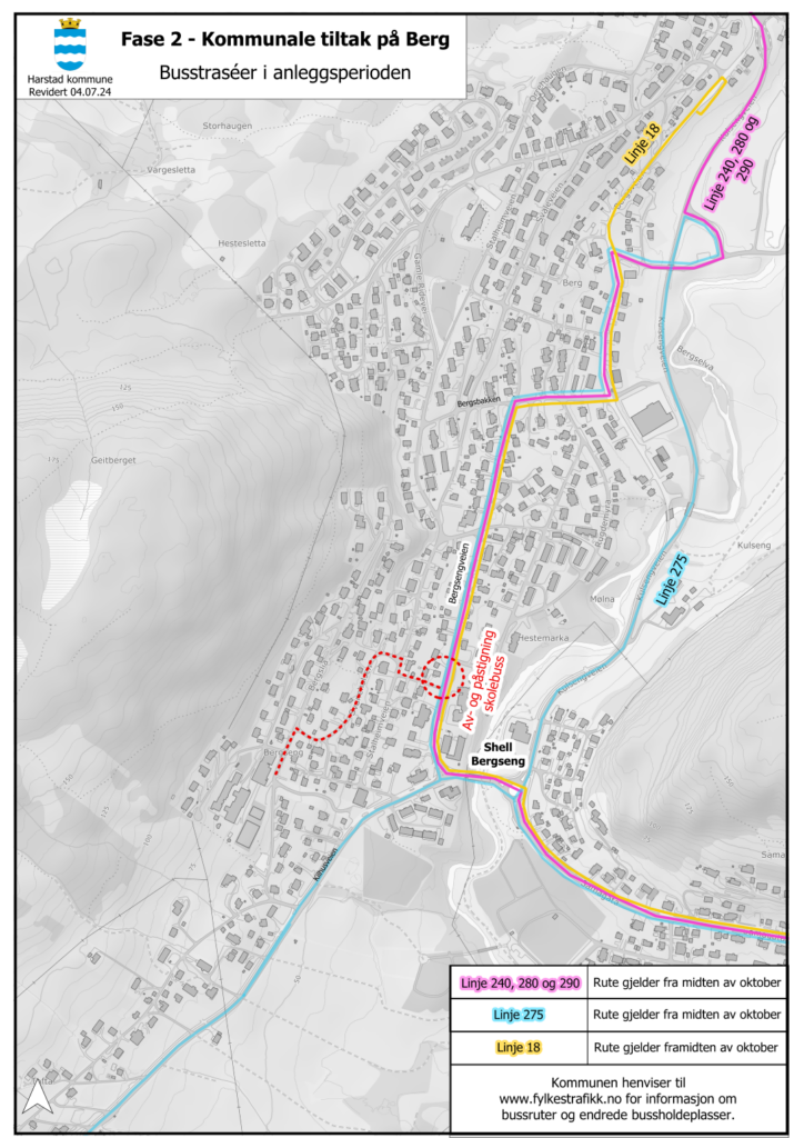 “Fase 2” viser kollektivtraséer fra midten av oktober og fram til skolestart høsten 2025.